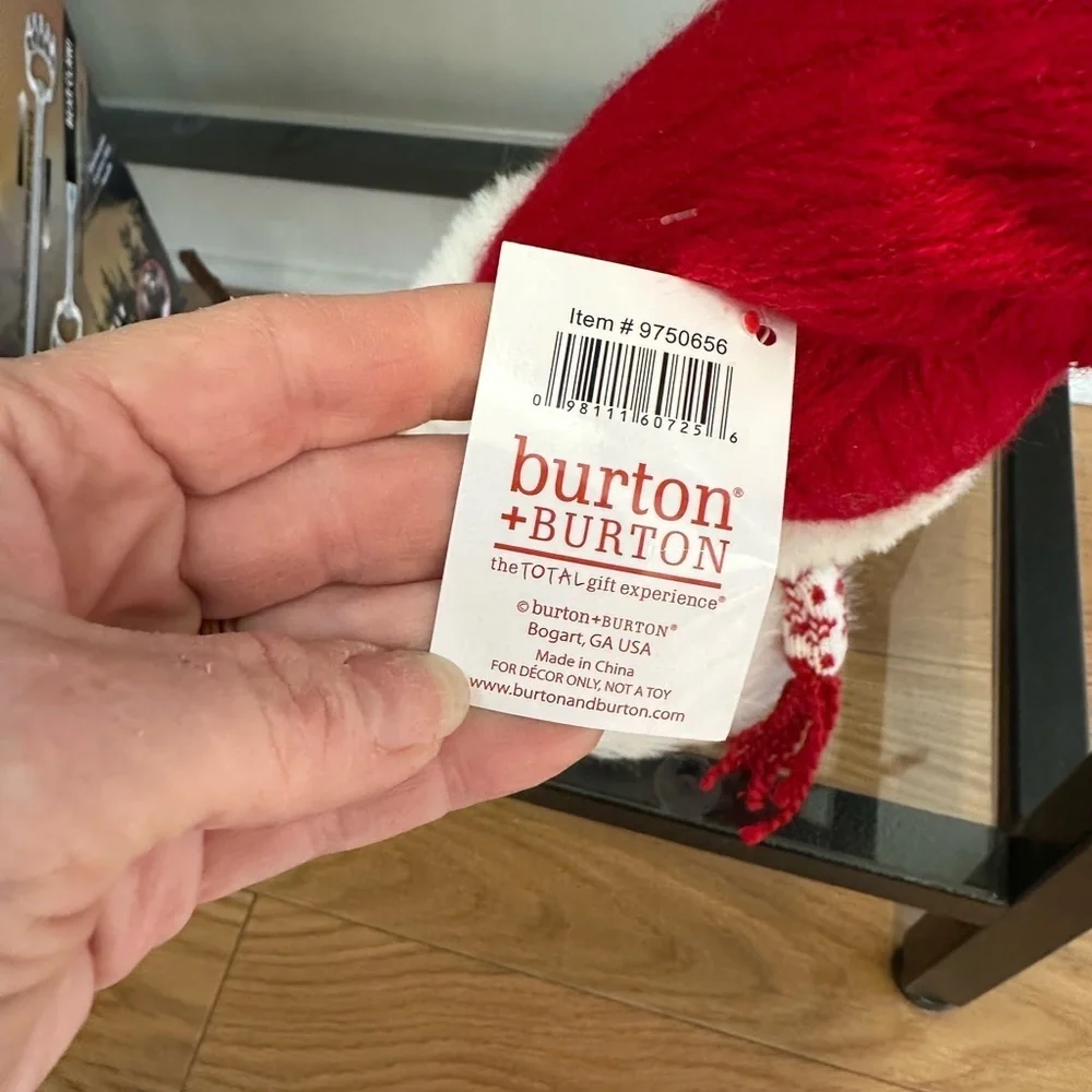 Burton Black and White Snowman Plush